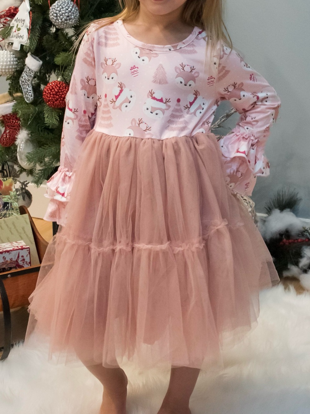 Kids Pink Holiday Tulle Dress - Brand